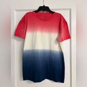 Men’s American Eagle Outfitters Flex red white blue ombre T-shirt size small